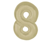 Foil balloon number 8, matt latte, 92 cm EOL